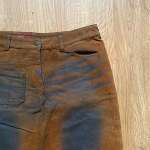 Insane Asymmetric Faded Wash Pocket Detail Miss Sixty Midi Skirt